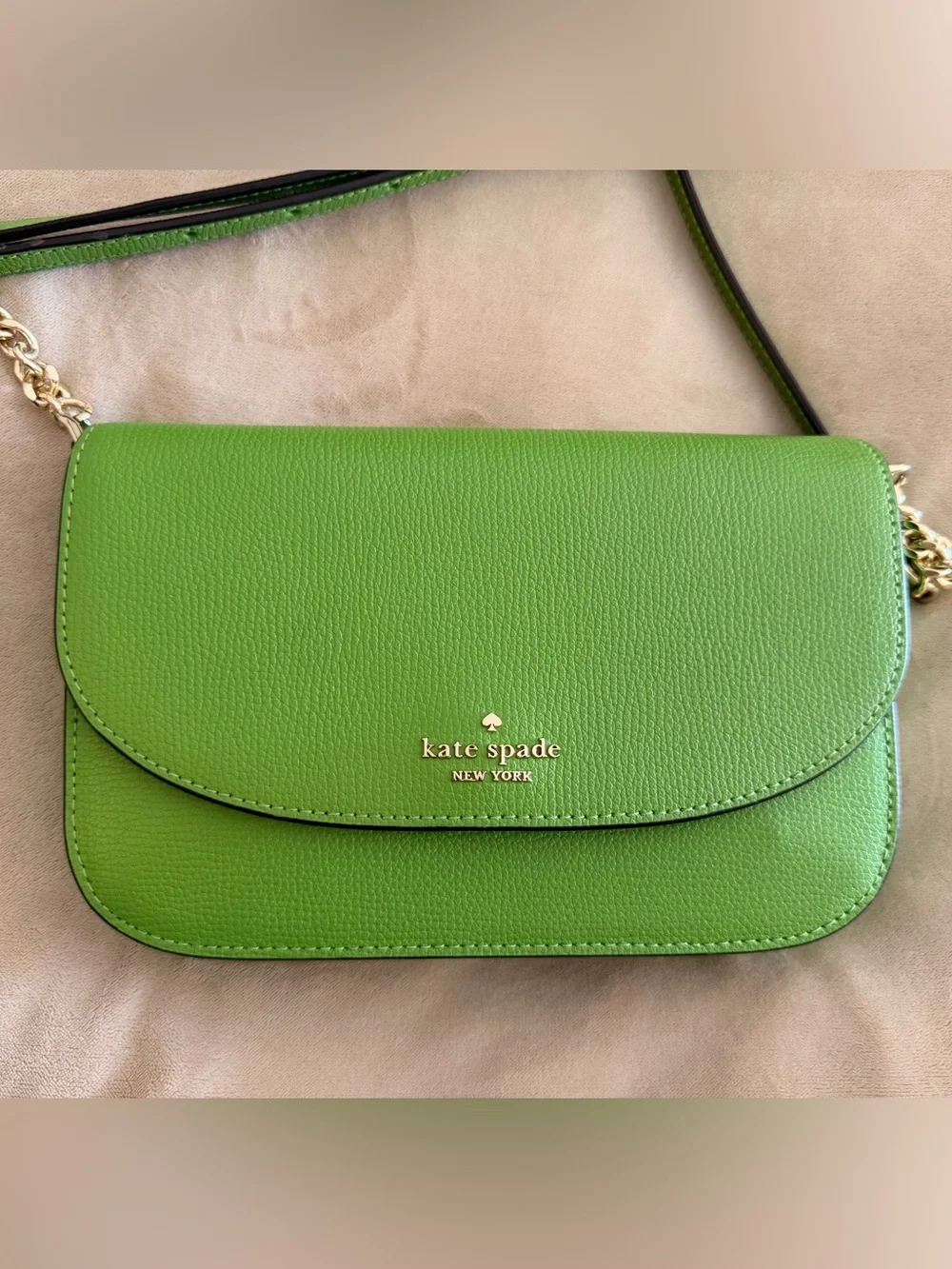 kate spade Green Pebbled Leather Shoulder Bag